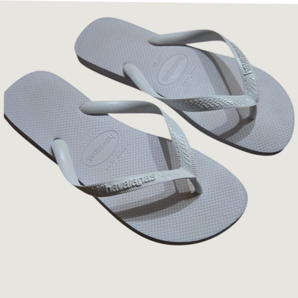 Havaianas White Top Flip Flop‎ Sandal Beach Round 11 12 Ocean Water Breeze Cape